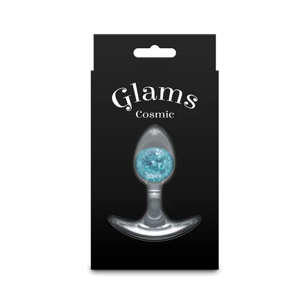 Glams Cosmic - Small - Blue - Clear/Blue 8.1 cm Small Butt Plug — image 3 of 4