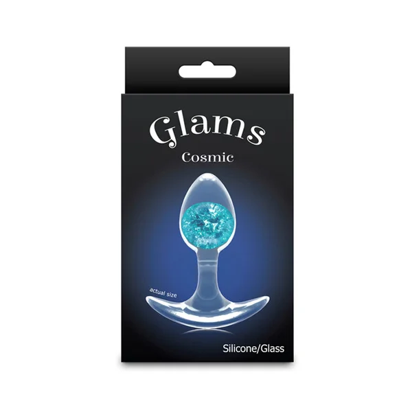 Glams Cosmic - Small - Blue - Clear/Blue 8.1 cm Small Butt Plug — image 4 of 4