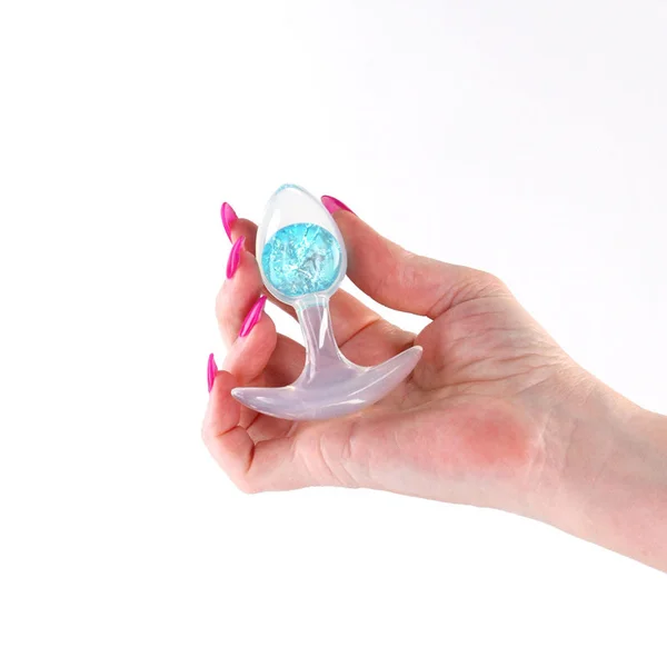Glams Cosmic - Small - Blue - Clear/Blue 8.1 cm Small Butt Plug — image 2 of 4