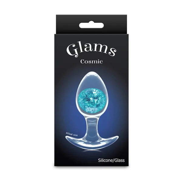 Glams Cosmic - Medium - Blue - Clear/Blue 9.5 cm Small Butt Plug — image 5 of 5
