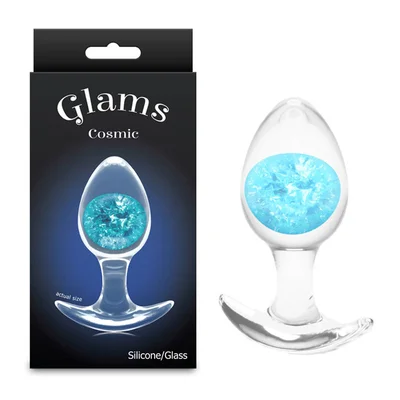 glams cosmic medium blue clearblue 95 cm small butt plug