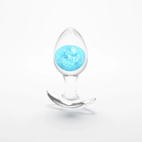Glams Cosmic - Medium - Blue - Clear/Blue 9.5 cm Small Butt Plug — image 2 of 5