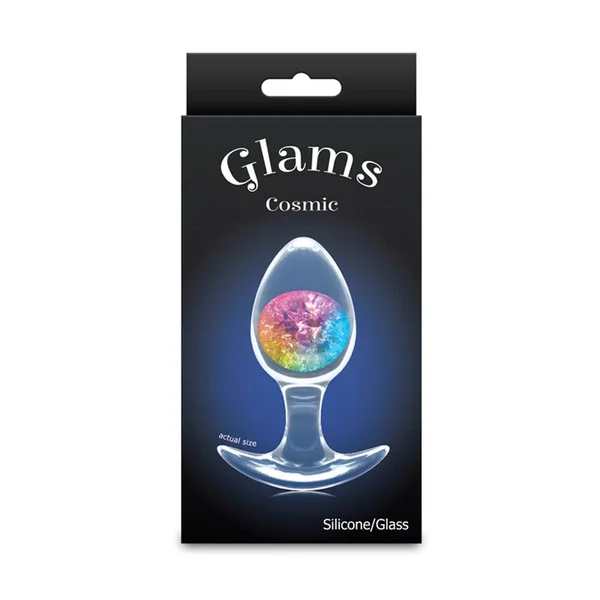 Glams Cosmic - Medium - Rainbow - Clear/Rainbow 9.5 cm Small Butt Plug — image 5 of 5