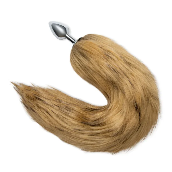 WhipSmart Furry Tales 14 Inch Brown Fox Tail - Metal 6.3 cm Butt Plug with Brown Fox Tail — image 3 of 5