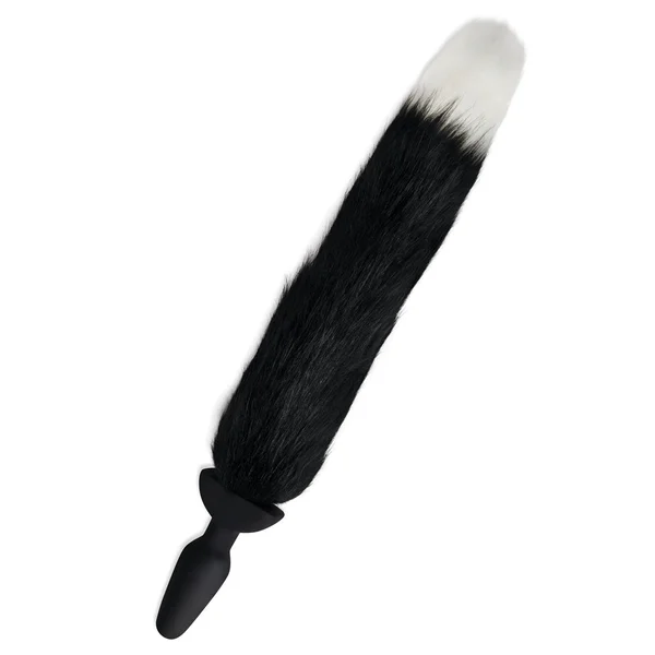 WhipSmart Furry Tales Silicone Foxtail Rechargeable Butt Plug - Black 9.5 cm Vibrating Butt Plug with Black Fox Tail & Remote Control — image 2 of 4