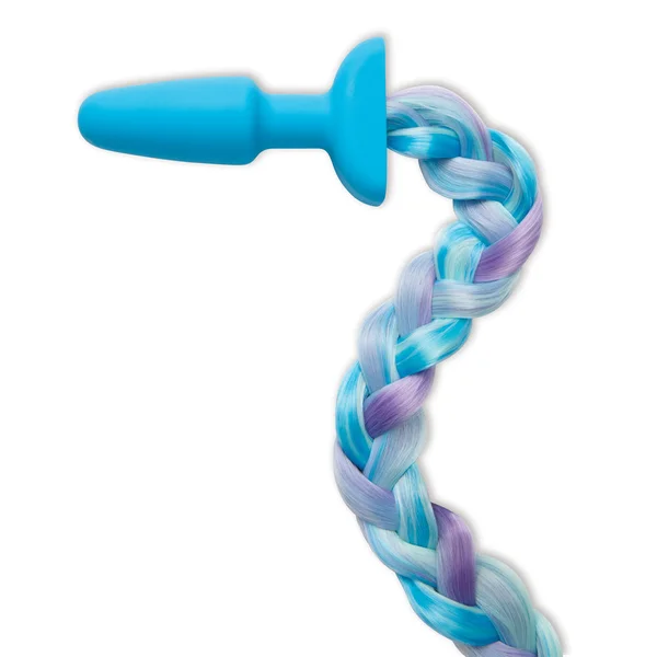 WhipSmart Furry Tales Silicone Unicorn Butt Plug - Blue 8.9 cm Butt Plug with Unicorn Tail — image 4 of 4