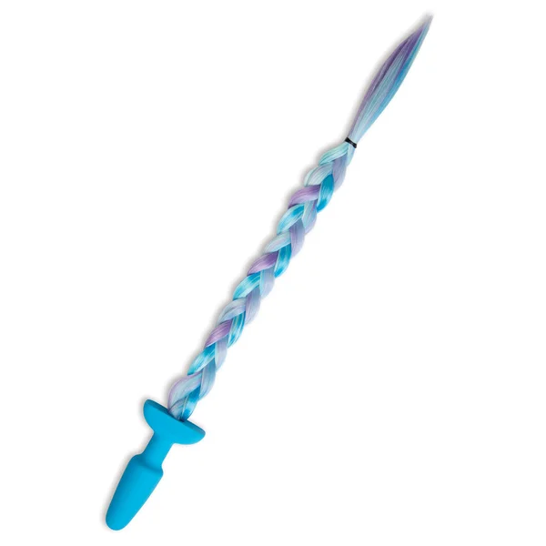 WhipSmart Furry Tales Silicone Unicorn Butt Plug - Blue 8.9 cm Butt Plug with Unicorn Tail — image 2 of 4