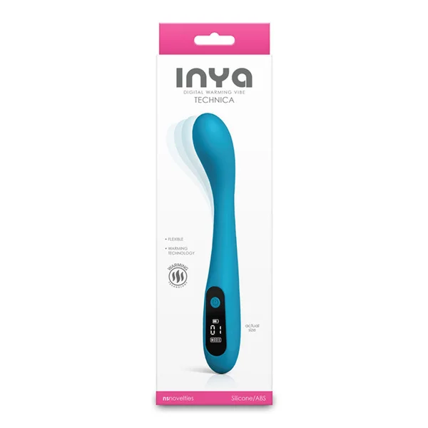 INYA Technica - Teal - Teal 19.2 cm USB Rechargeable Warming Vibrator — image 4 of 4
