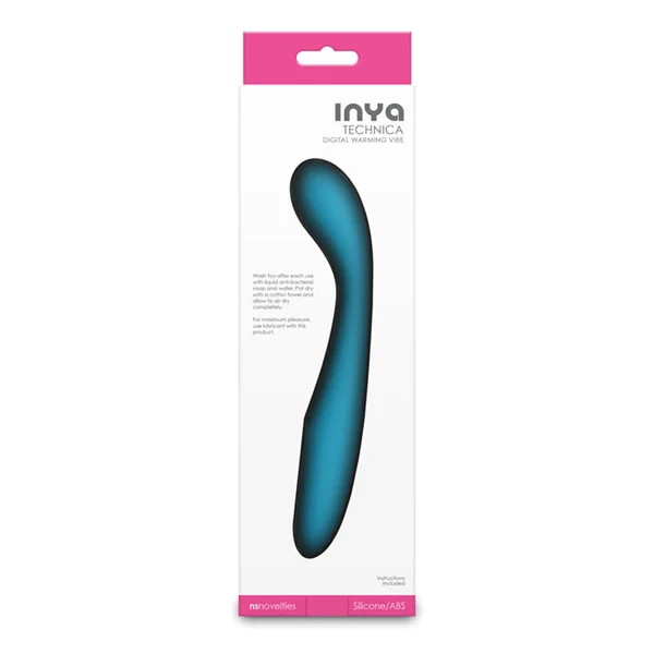 INYA Technica - Teal - Teal 19.2 cm USB Rechargeable Warming Vibrator — image 3 of 4