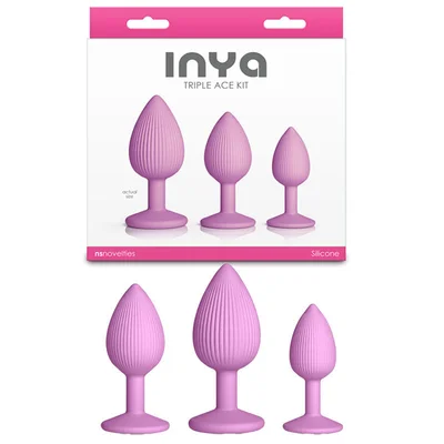 inya triple ace kit blush pink butt plugs set of 3 sizes