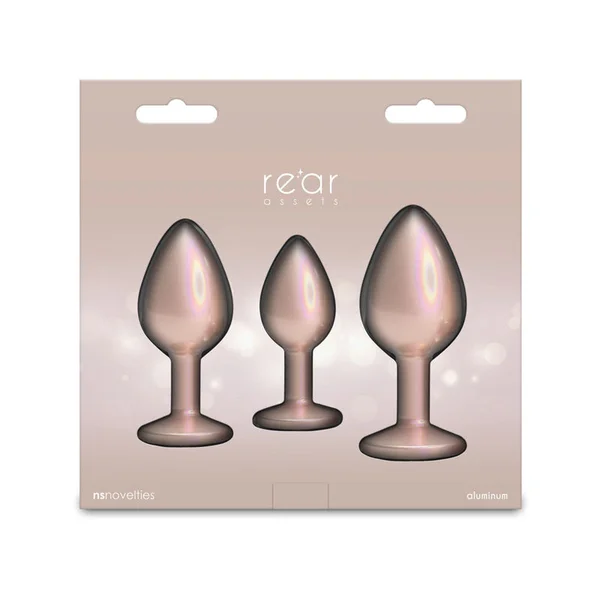 Rear Assets Trainer Kit - Iridescent Champagne - Iridescent Champagne Metallic Butt Plugs - Set of 3 Sizes — image 4 of 5