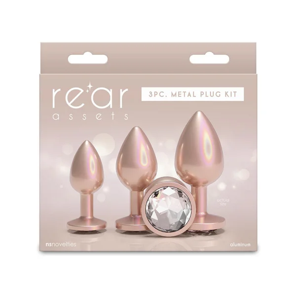 Rear Assets Trainer Kit - Iridescent Champagne - Iridescent Champagne Metallic Butt Plugs - Set of 3 Sizes — image 5 of 5