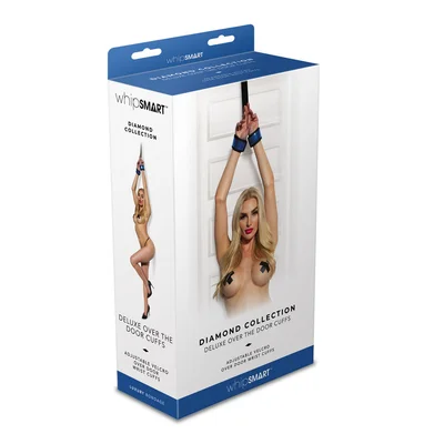 whipsmart diamond deluxe over the door cuffs blue blue restraints