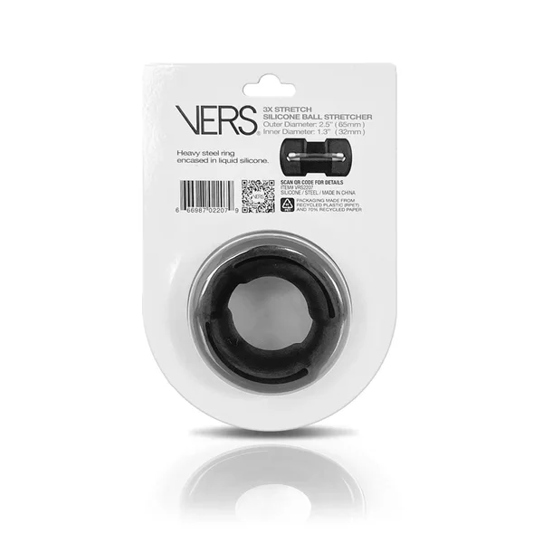 VERS Liquid Silicone Weight Steel Core Ball Stretcher - Black Ball Stretcher Ring with Steel Core — image 4 of 4