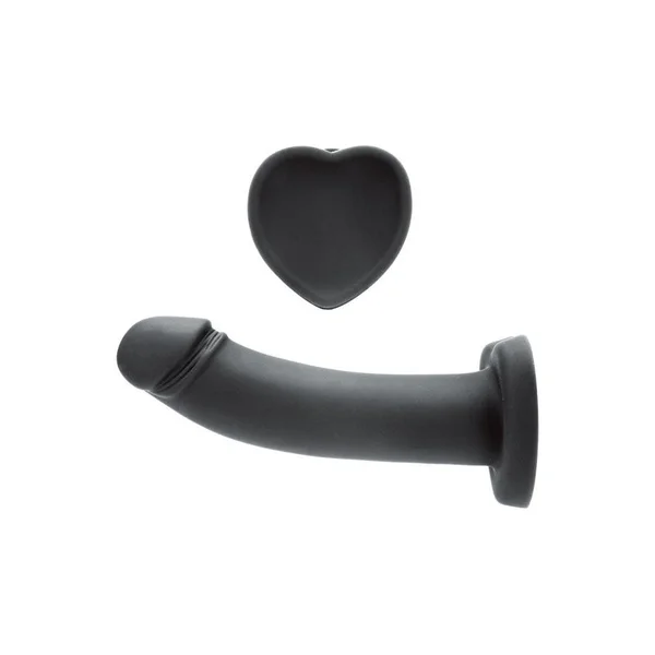 WhipSmart Heartbreaker 7'' Heart Base Dildo - Black 17.8 cm Dong with Heart Shaped Base — image 3 of 4