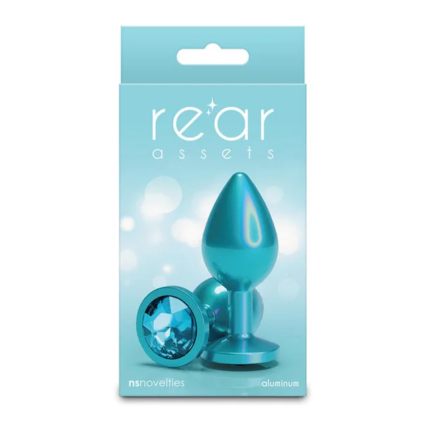 Rear Assets Iridescent - Medium - Teal - Iridescent Teal 8.2 cm Medium Butt Plug — image 4 of 4
