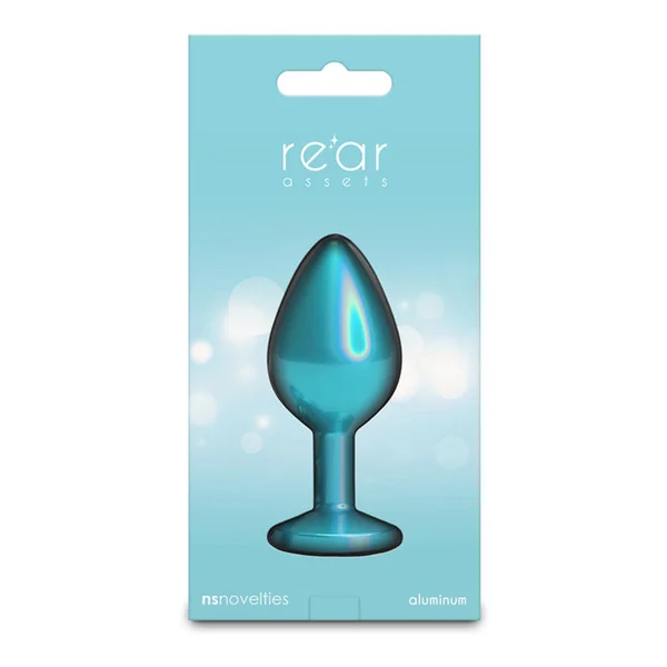 Rear Assets Iridescent - Medium - Teal - Iridescent Teal 8.2 cm Medium Butt Plug — image 3 of 4