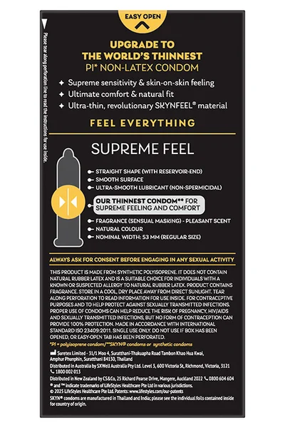 Skyn Supreme Feel 10 Pack Non Latex Condoms — image 2 of 2