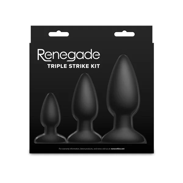 Renegade Triple Strike Kit - Black - Black Butt Plugs - Set of 3 Sizes — image 3 of 4