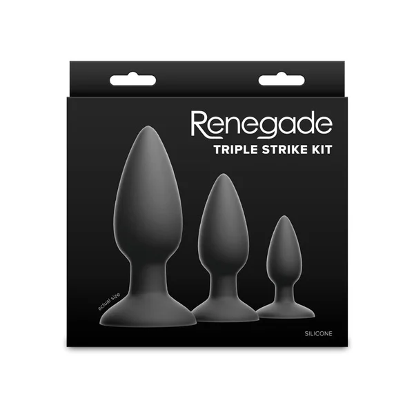 Renegade Triple Strike Kit - Black - Black Butt Plugs - Set of 3 Sizes — image 4 of 4