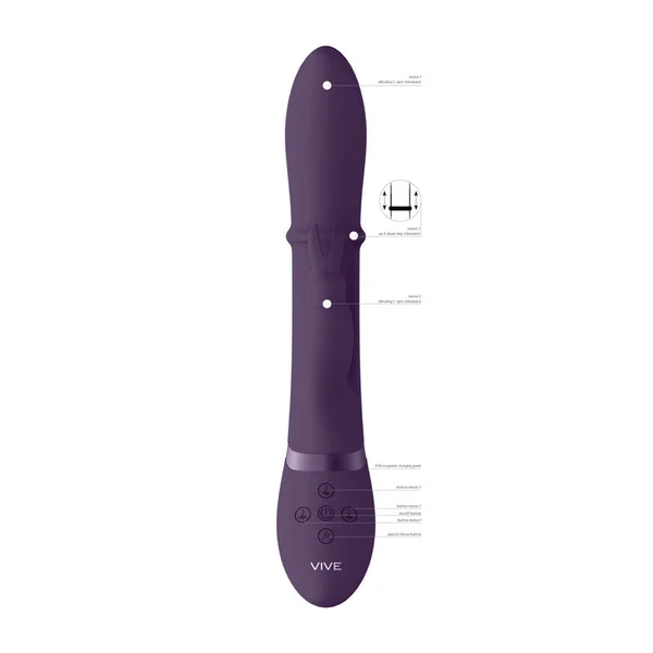 Vive Halo - Purple 24.5 cm USB Rechargeable Rabbit Vibrator — image 6 of 9