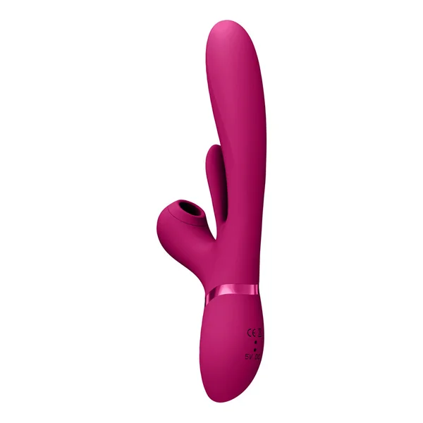 VIVE Ena - Pink - Pink 25 cm USB Rechargeable Thrusting Vibrator with Air Wave Stimulator — image 7 of 9