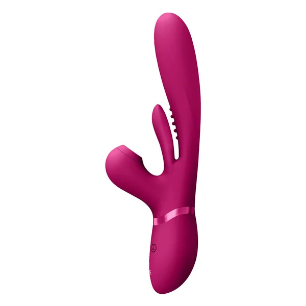VIVE Ena - Pink - Pink 25 cm USB Rechargeable Thrusting Vibrator with Air Wave Stimulator — image 5 of 9