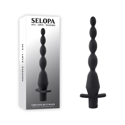 selopa vibrating butt beads black 22 cm usb rechargeable vibrating anal beads