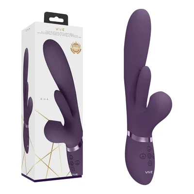 vive ena purple purple 25 cm usb rechargeable thrusting vibrator with air wave stimulator