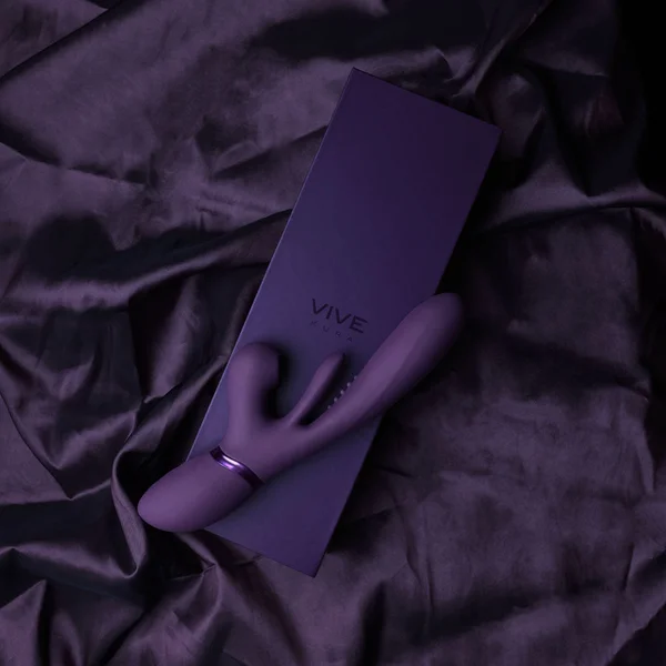 VIVE Ena - Purple - Purple 25 cm USB Rechargeable Thrusting Vibrator with Air Wave Stimulator — image 2 of 9