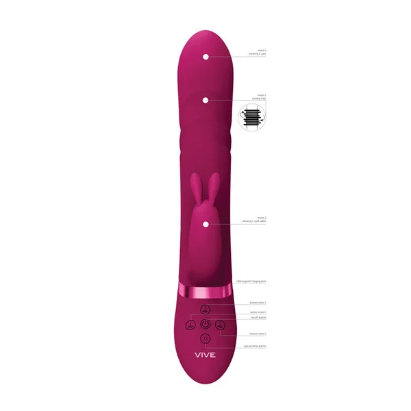 VIVE Nari - Pink - Pink 24.1 cm USB Rechargeable Rabbit Vibrator — image 6 of 9