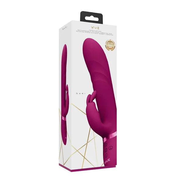 VIVE Nari - Pink - Pink 24.1 cm USB Rechargeable Rabbit Vibrator — image 9 of 9