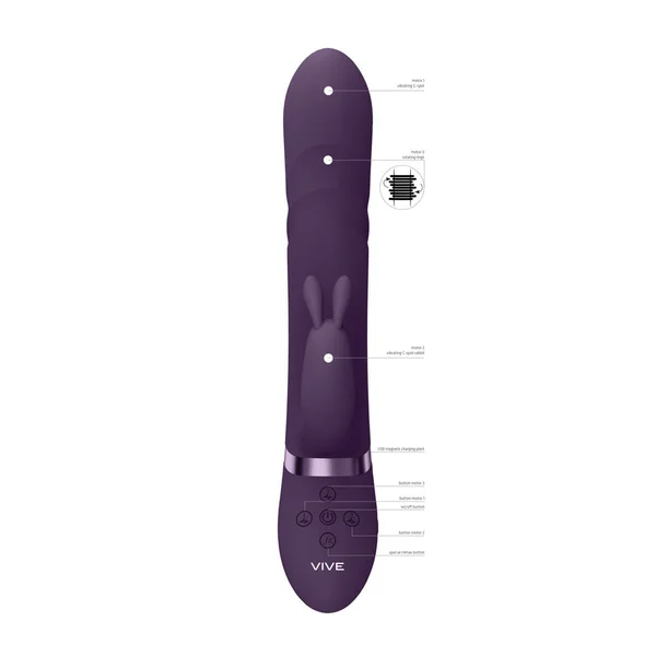 VIVE Nari - Purple - Purple 24.1 cm USB Rechargeable Rabbit Vibrator — image 6 of 9