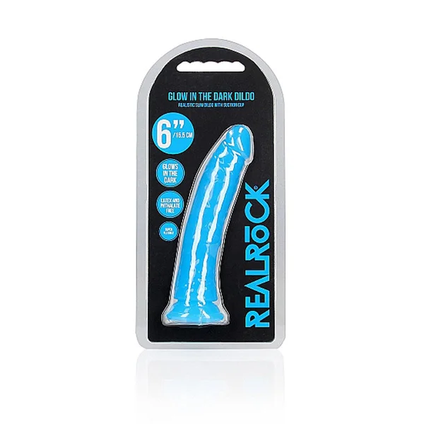 REALROCK 15.5 cm Slim Glow in the Dark Neon - Blue - Glow in Dark Blue 15.5 cm (6'') Dong — image 9 of 9