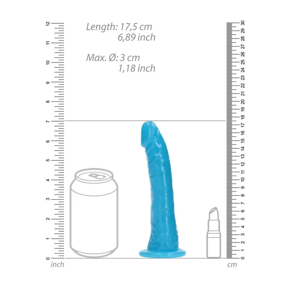 REALROCK 15.5 cm Slim Glow in the Dark Neon - Blue - Glow in Dark Blue 15.5 cm (6'') Dong — image 8 of 9