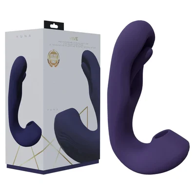 vive yuna purple purple usb rechargeable flapping vibrator with air pulsation