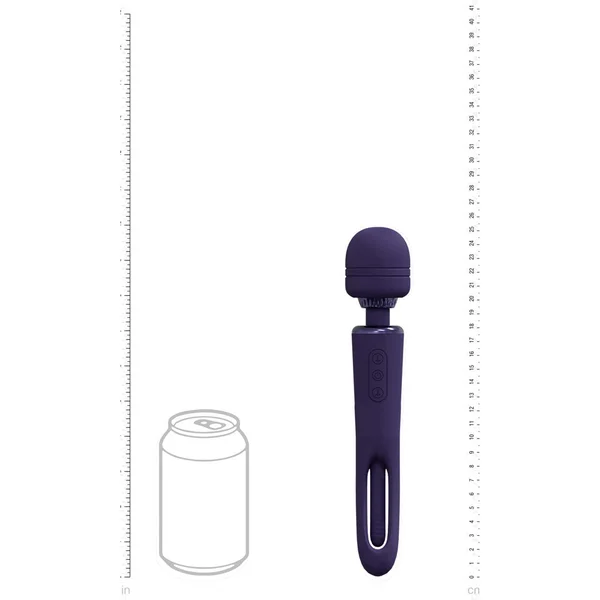 VIVE Kiku - Purple - Purple 25.2 cm USB Rechargeable Dual End Massage Wand with Flapping Tip — image 5 of 5