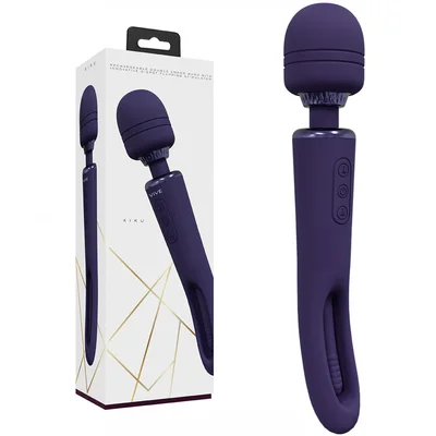 vive kiku purple purple 252 cm usb rechargeable dual end massage wand with flapping tip