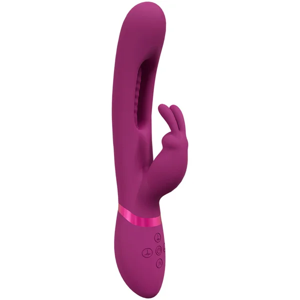 VIVE Mika - Pink - Pink 23.2 cm USB Rechargeable Rabbit Vibrator with Flapping Shaft — image 2 of 6
