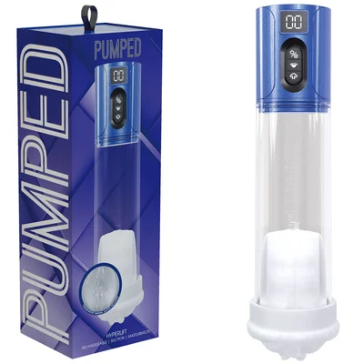 pumped hyperlift blue metallic blueclear usb rechargeable auto pump