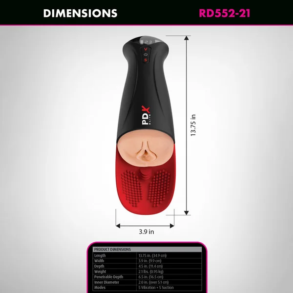 PDX Elite Fap-O-Matic Pro XL - Light - Flesh USB Rechargeable Auto Stroker — image 6 of 7