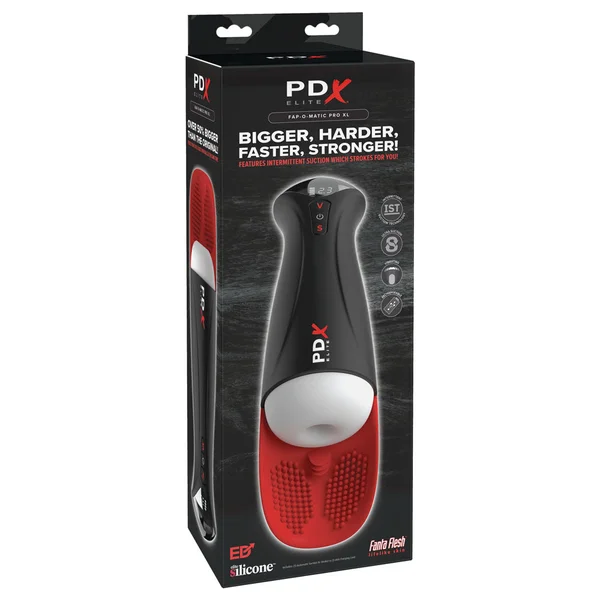 PDX Elite Fap-O-Matic Pro XL - White/Red - White USB Rechargeable Auto Stroker — image 7 of 7