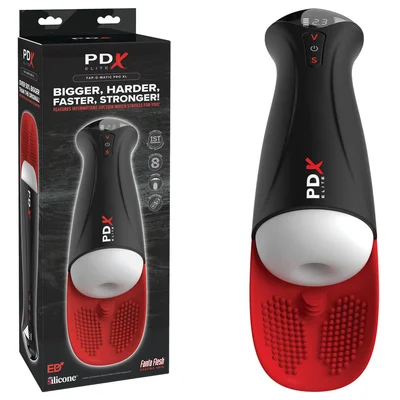 pdx elite fap o matic pro xl whitered white usb rechargeable auto stroker