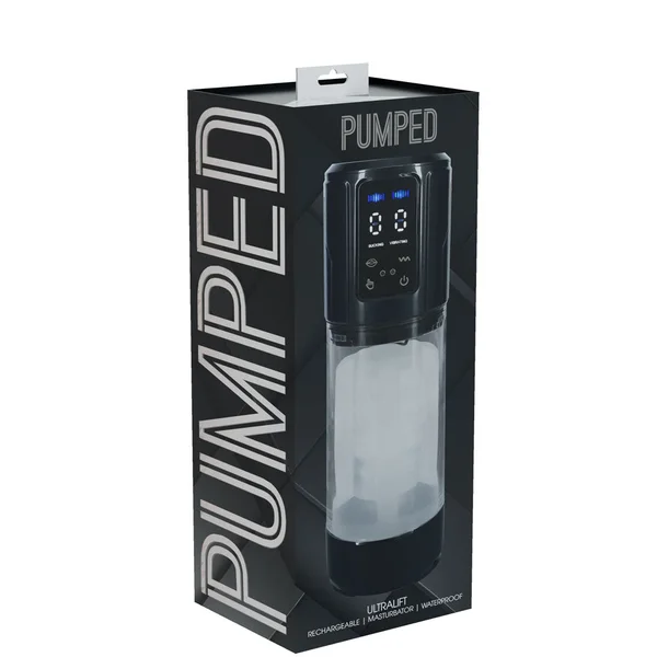 PUMPED UltraLift Automatic Masturbator - Gunmetal Grey/Clear USB Rechargeable Auto Masturbator — image 4 of 4
