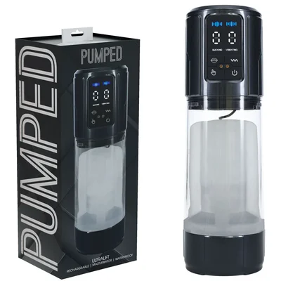 pumped ultralift automatic masturbator gunmetal greyclear usb rechargeable auto masturbator