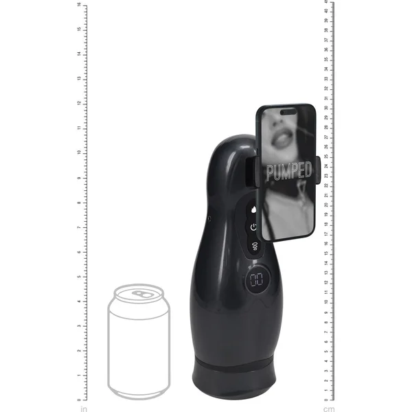 PUMPED Virtuo - Gunmetal - Gunmetal Grey/Clear USB Rechargeable Sucking And Vibrating Auto Masturbator — image 8 of 9