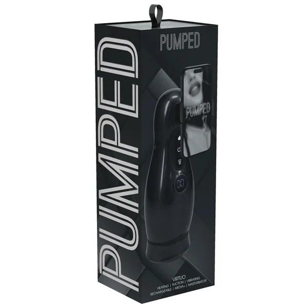 PUMPED Virtuo - Gunmetal - Gunmetal Grey/Clear USB Rechargeable Sucking And Vibrating Auto Masturbator — image 9 of 9