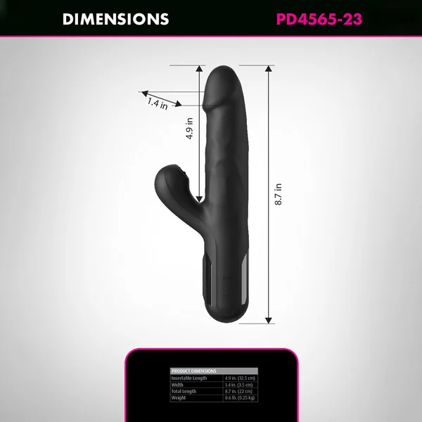 FFS Sonix Silicone Thruster - Black 22 cm USB Rechargeable Thrusting Vibrator with Flicking Clit Stim — image 6 of 8