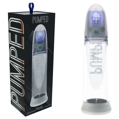 pumped aqua pro auto pump grey greyclear usb rechargeable ai enabled submersible auto penis pump