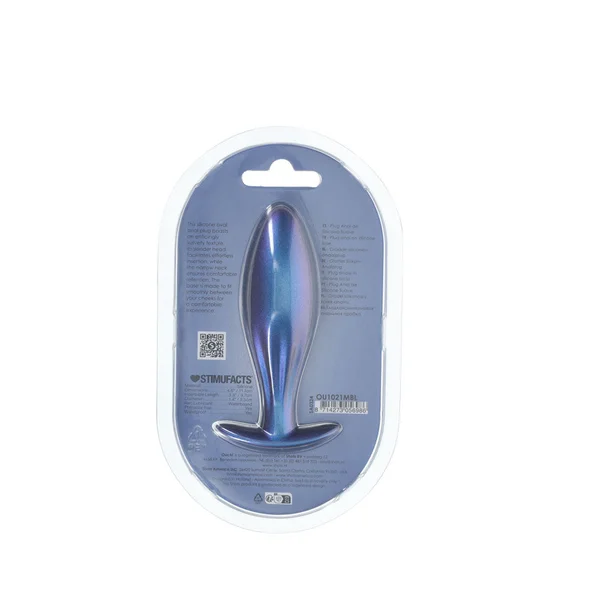 OUCH! Oval Anal Plug - Metallic Blue - Metallic Blue 11.7 cm Butt Plug — image 4 of 4